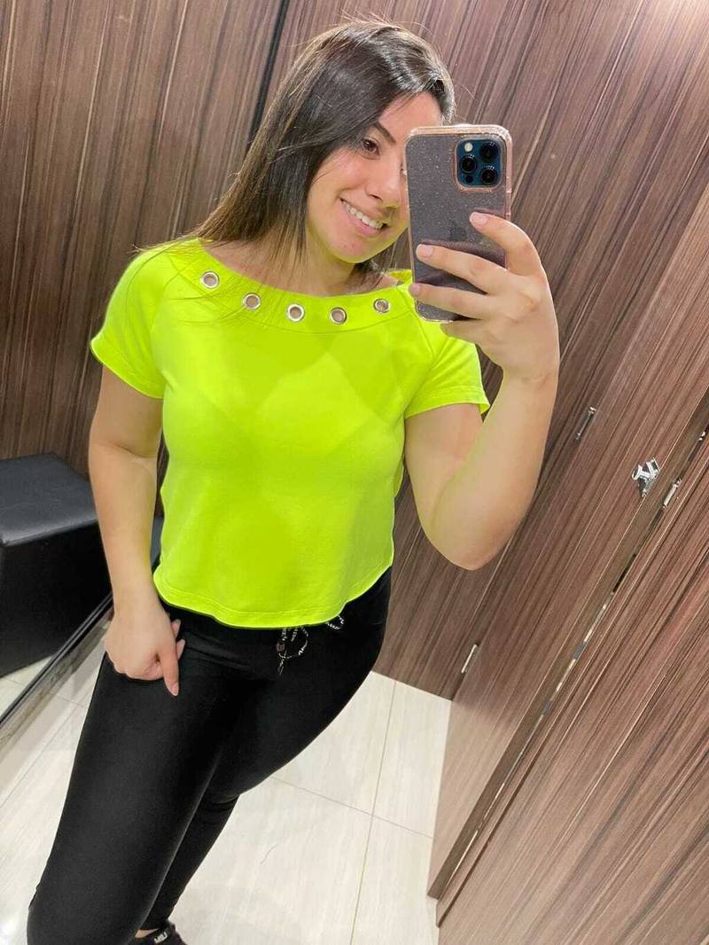 Blusa Manga Curta Movie Amarelo Neon