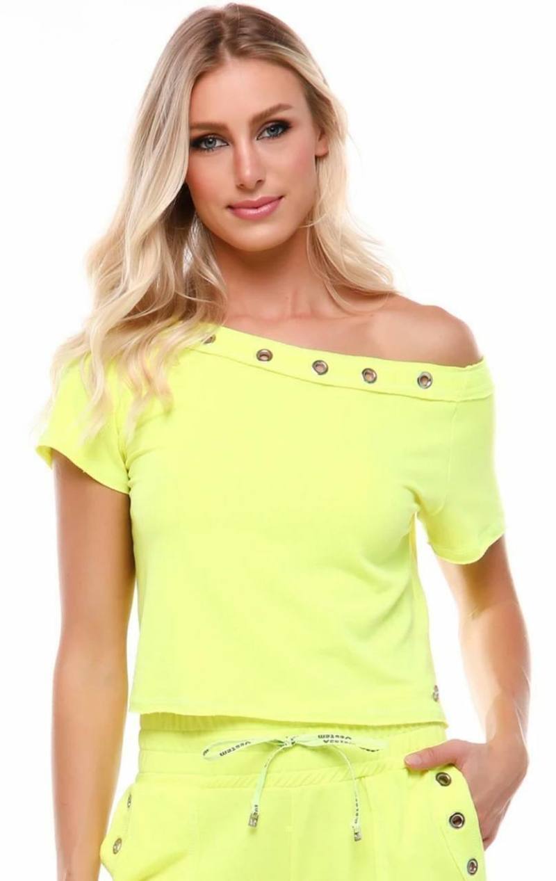 Blusa Manga Curta Movie Amarelo Neon, foto 3
