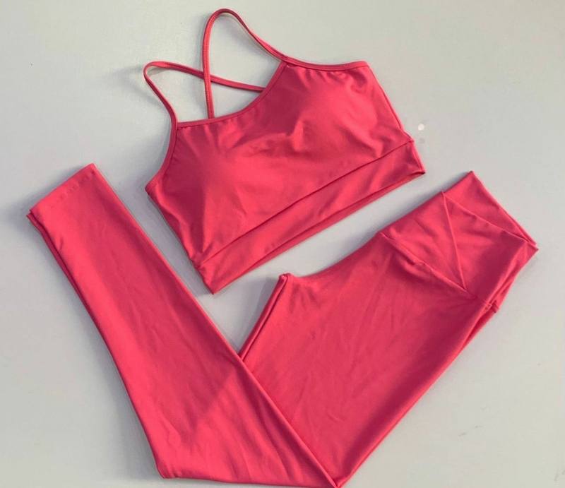 Conjunto Legging e Top Basico Liso Poliamida Cereja, foto 3