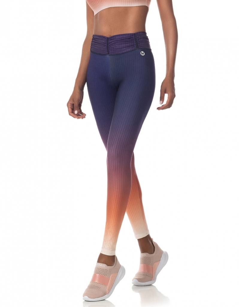 Legging Fuso Cos Frufru Topazio / Text. Marinho/Off/Laranja Neon, foto 2