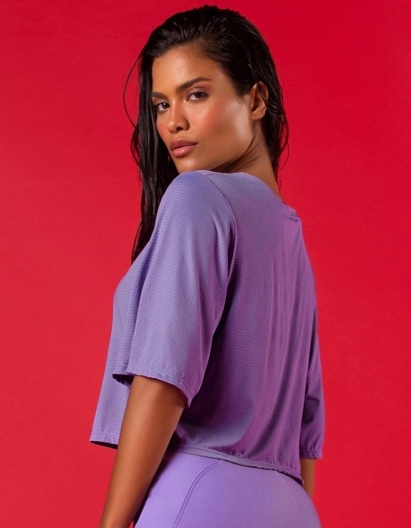 Blusa Manga Curta Dry Fit Marrakech - Lavanda Neon, foto 2