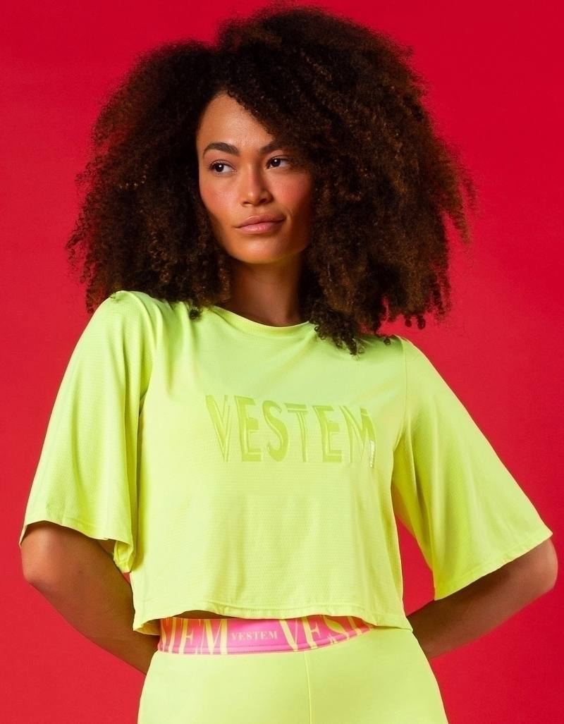 Blusa Manga Curta Dry Fit Marrakech - Amarelo Neon