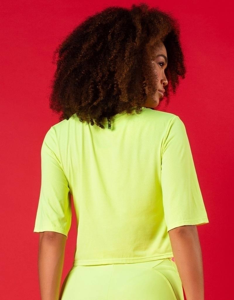 Blusa Manga Curta Dry Fit Marrakech - Amarelo Neon, foto 2
