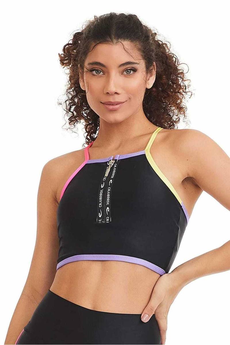 Top Cropped Atletika Colors / Preto