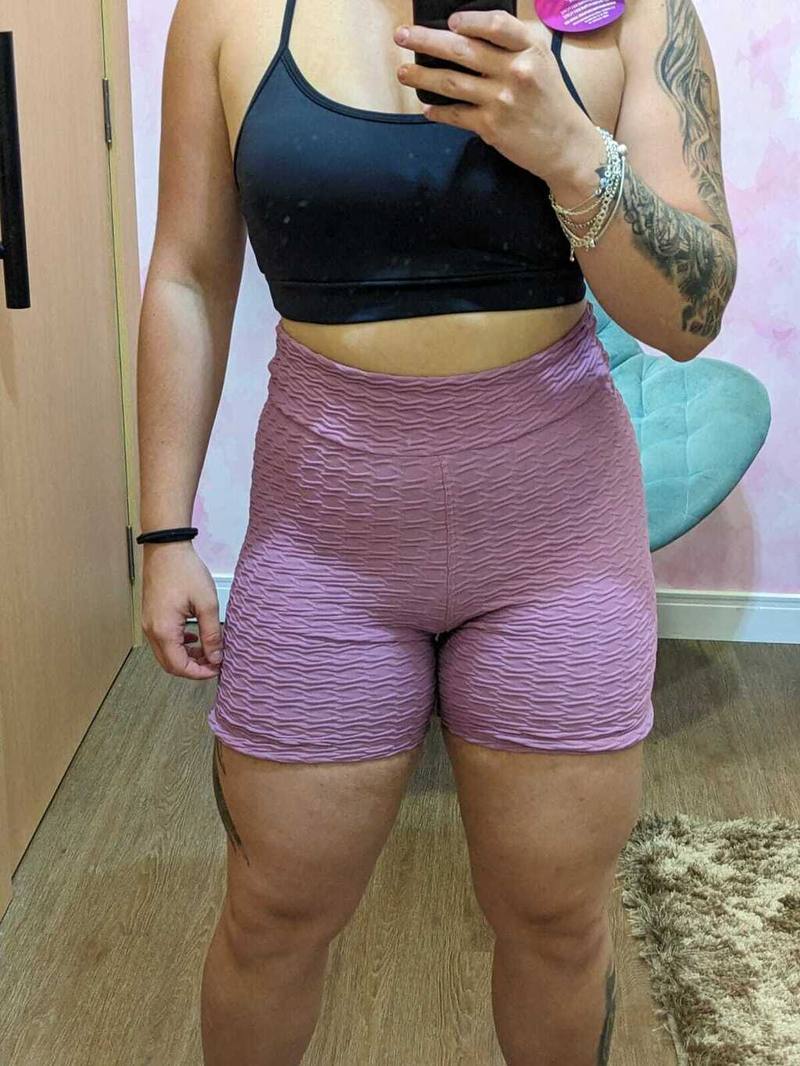 Bermuda Brocada Rosa Antigo