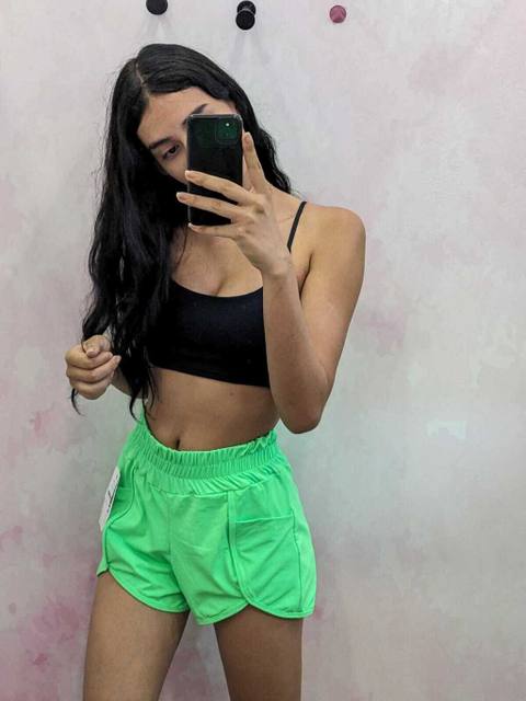 Shorts Fitness de Corrida Verde Neon