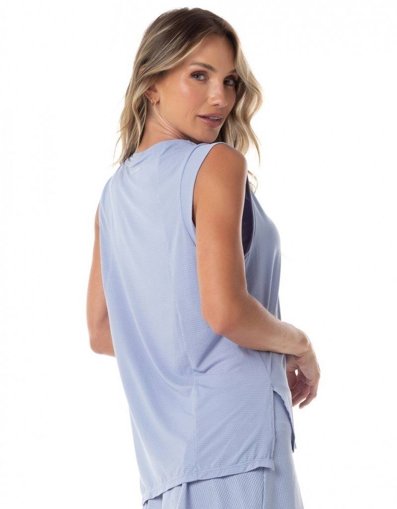 Blusa Dry Fit Manga Curta Lorena Azul Garoa, foto 2
