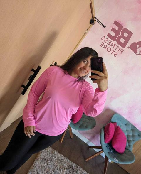 Blusa Manga Longa Proteção Uv Rosa