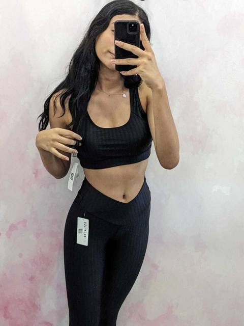 Conjunto Top e Legging Fitness New Vision Preto