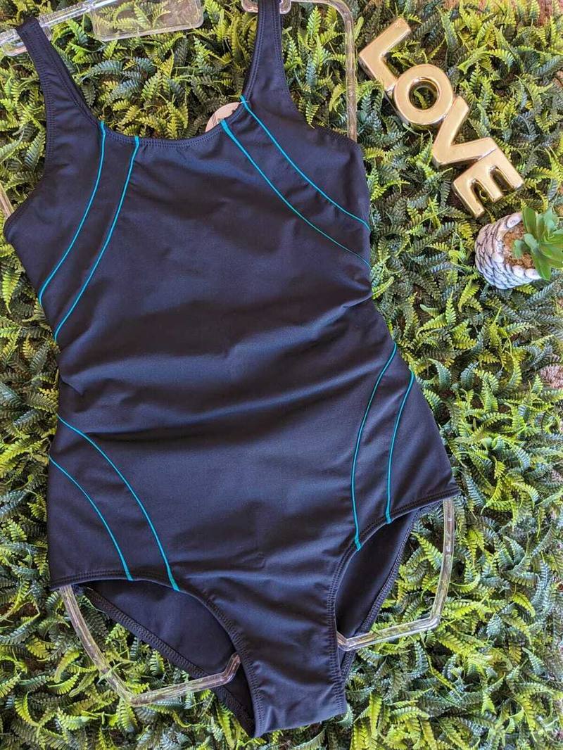 Maio Natação Preto com Verde Água, foto 6