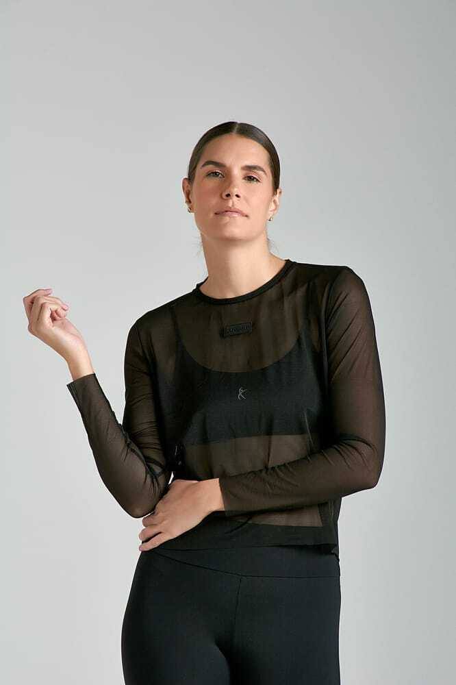 Camiseta Wanda Tule Preto
