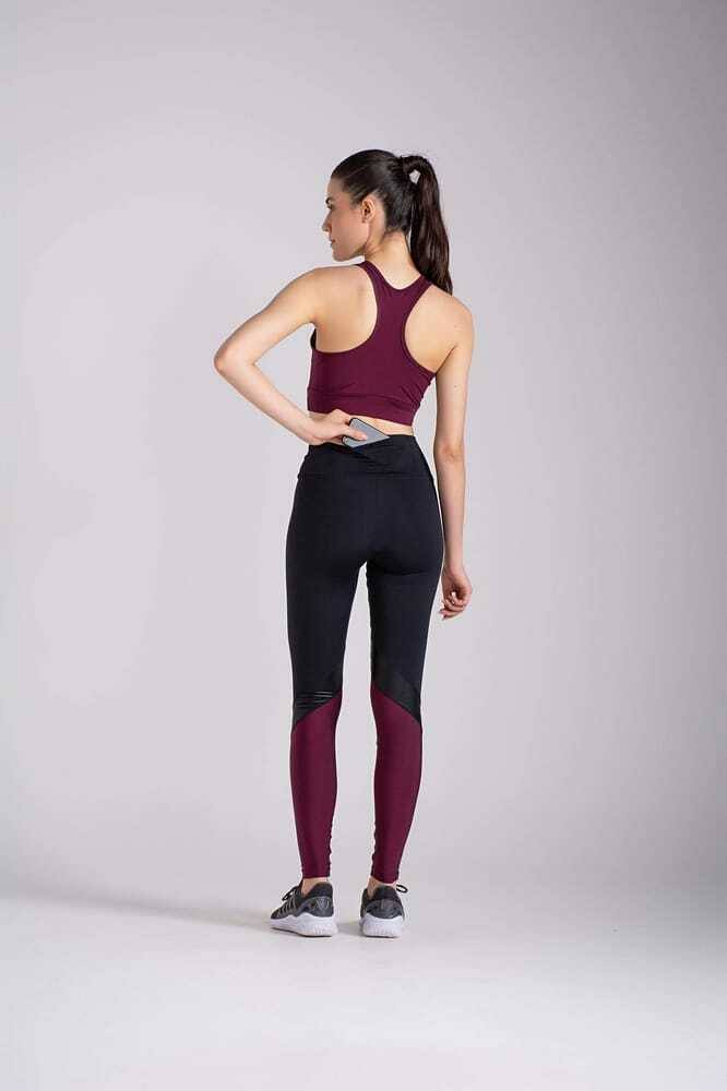 Legging Allie Basic Fit Preto/Roxo Deluxe, foto 3