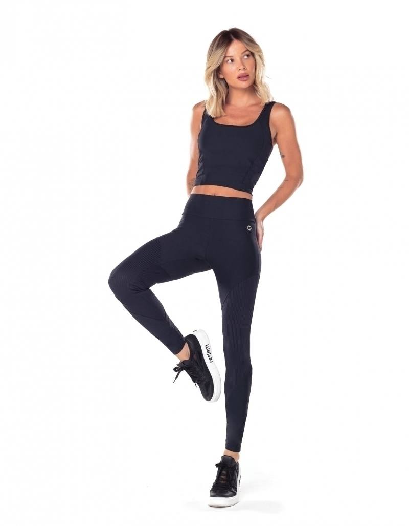 Legging Fuso com Recortes Luna - Preto