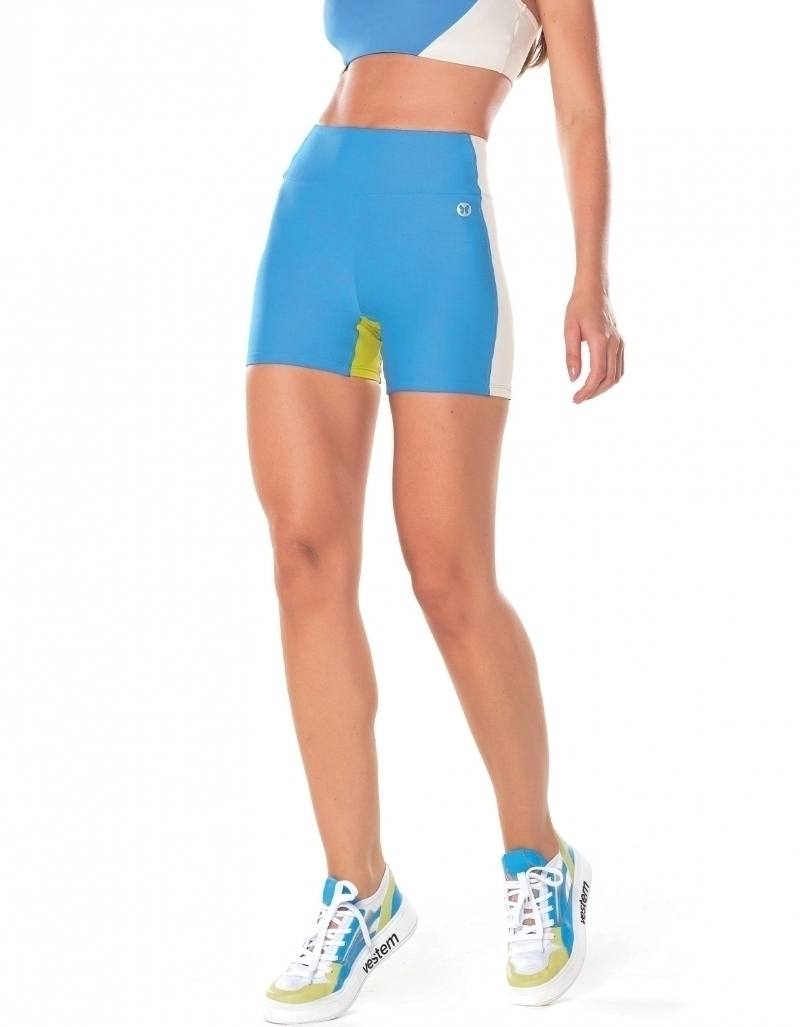 Shorts com Recortes Aurora - Azul Enseada