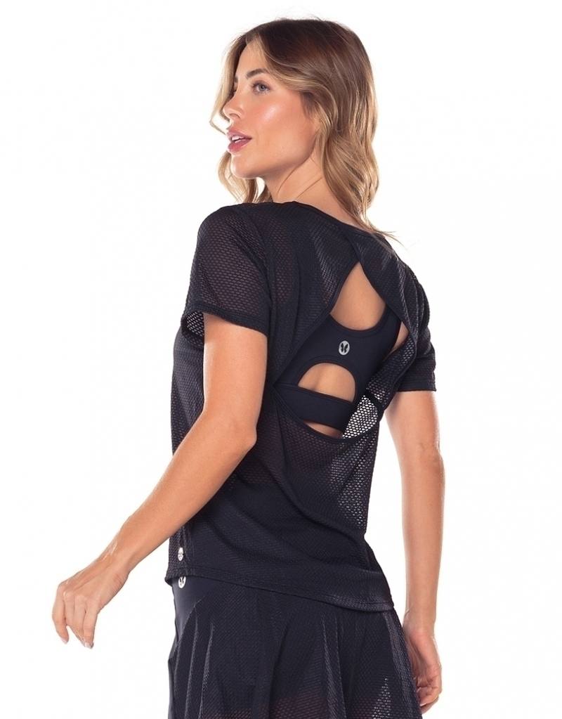 Blusa Manga Curta Costas Cléo - Preto, foto 5