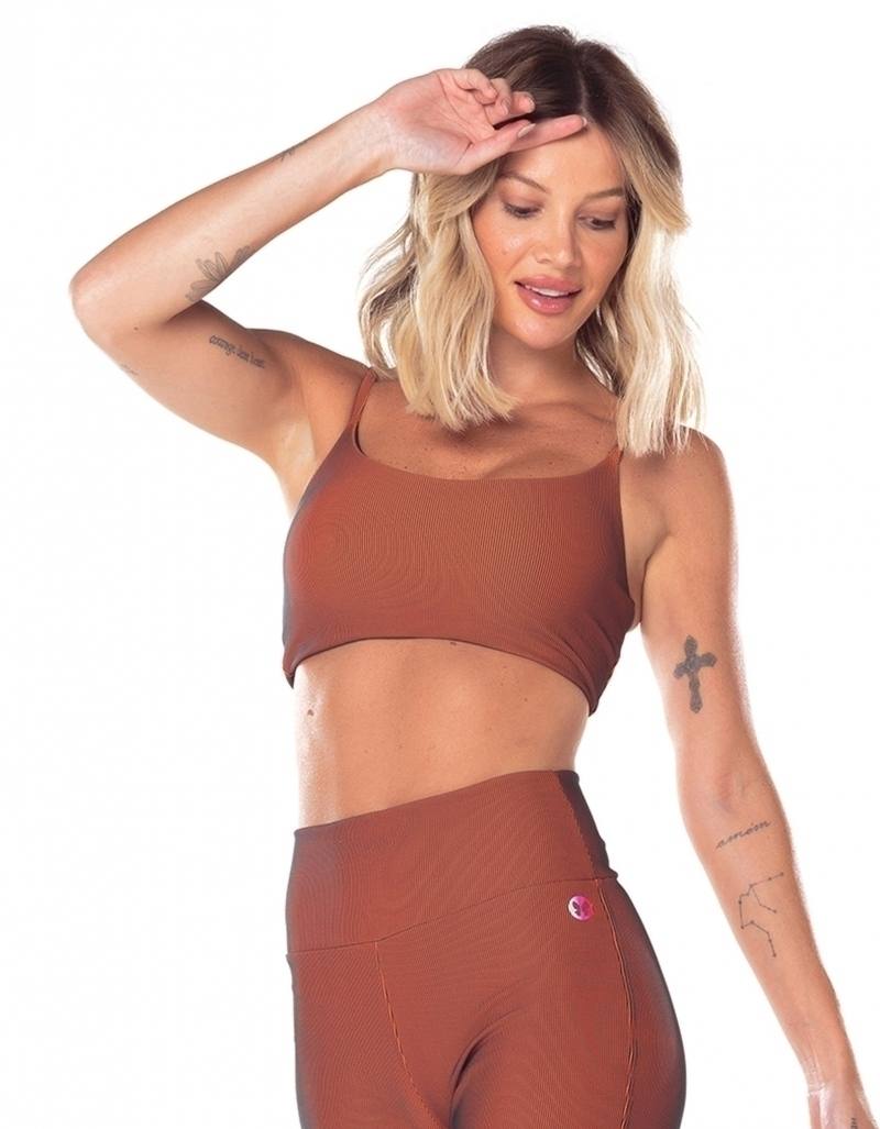 Top Alças Finas Fit - Preto/Laranja Neon
