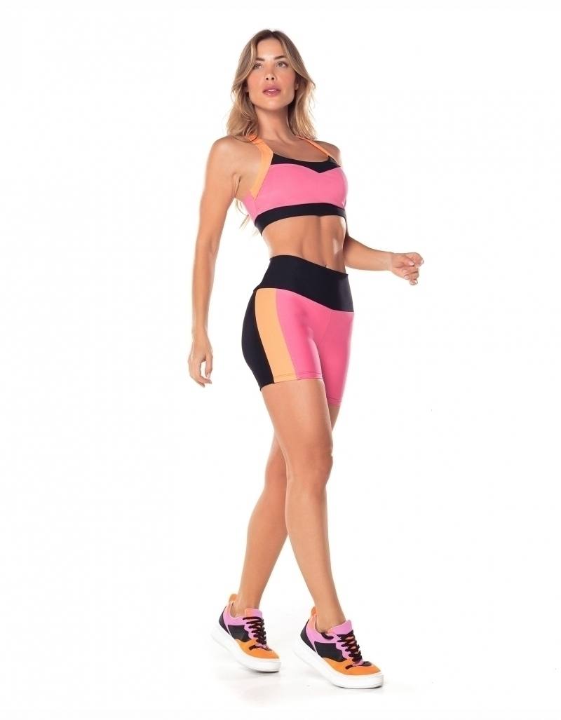 Shorts Tricolor Celeste - Rosa Milkshake, foto 3